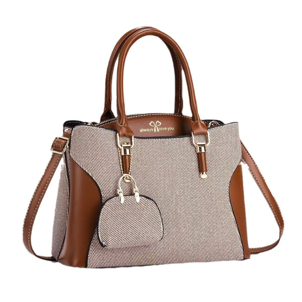 H0e616014ccd84e12ae9d520b7685ecfaY Elegant Women’s Handbag with Shoulder Strap & Mini Pouch - Image 1