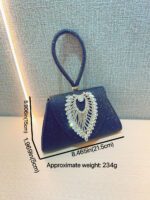 Luxury Crystal Embellished Designer Party Clutch Bag - Image 2