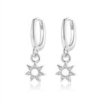 Women’s Silver Star & Moon Hoop Earrings – Elegant Design - Image 2